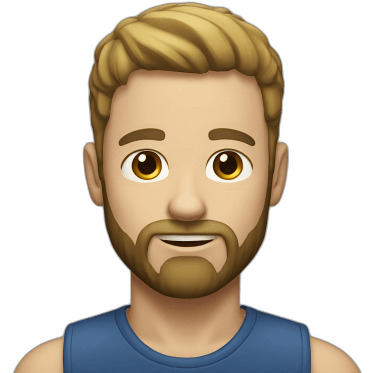 a white man with a short beard and dark hard emoji