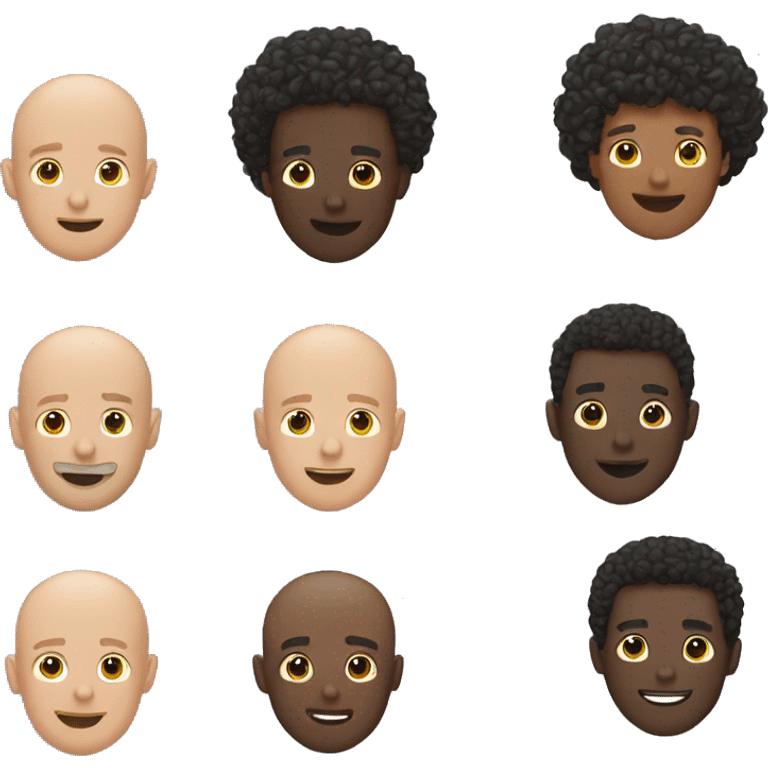  gay men black guys couple One bald One with curly hair.  emoji