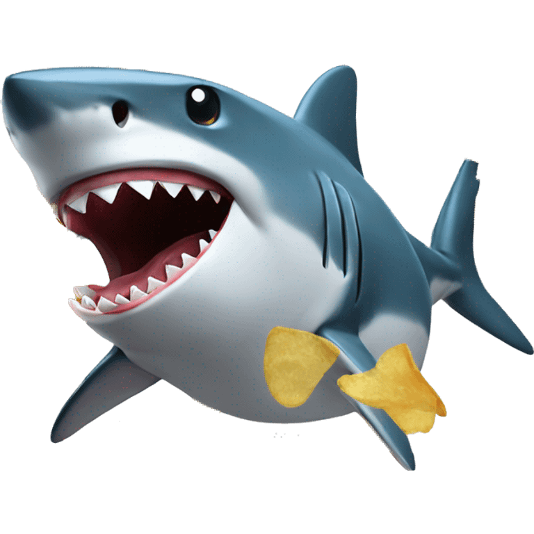 shark eating chips emoji