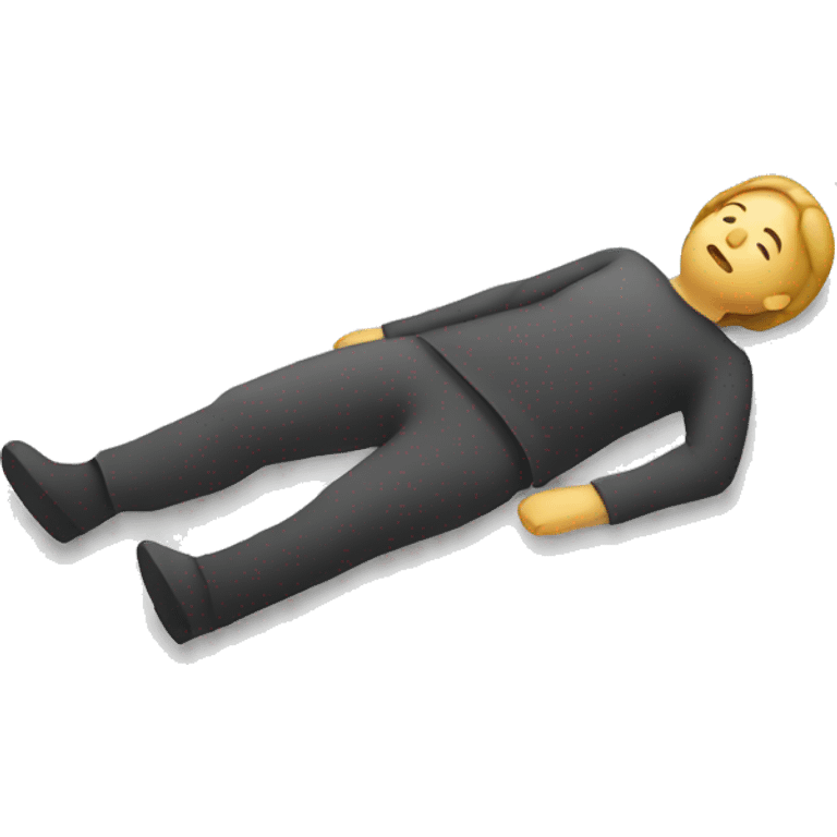 simplistic flattened person lying on ground emoji