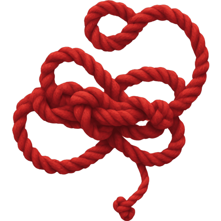 red rope with knot emoji