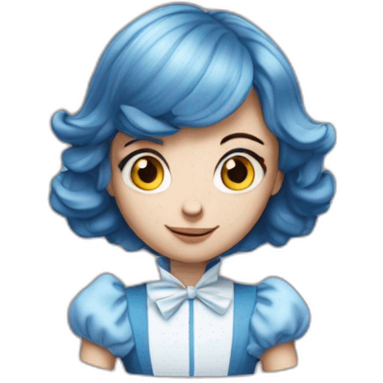 Alice in wonderland avec les cheveux et les yeux marrons  emoji