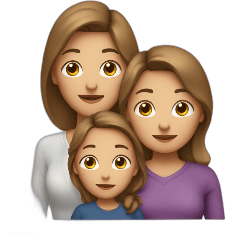 a mom with 2 daugters emoji