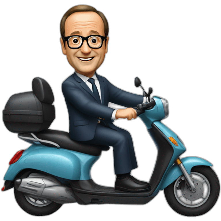 Francois Hollande sur un scooter emoji