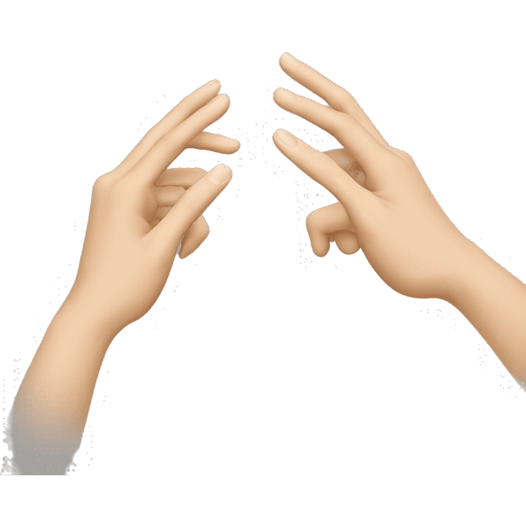 Hands making the gesture of an 'H'. Both hands are facing each other, with the middle and ring fingers joined to form the letter 'H'. The hands should be in a natural position, with a neutral skin tone and simple details. emoji