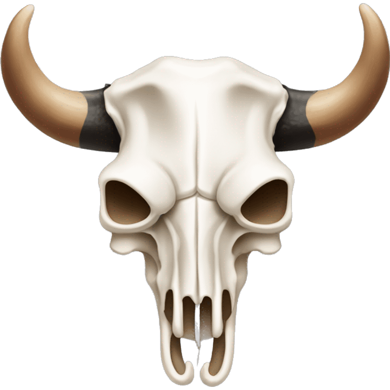 Longhorn cow skull black cowboy hat with long straight horns  emoji