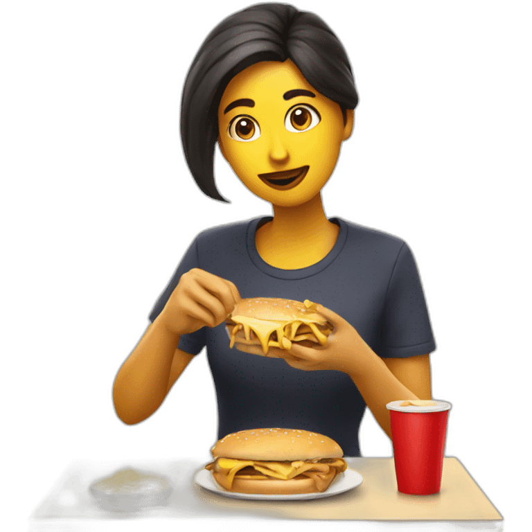 chica comiendo macdonald emoji