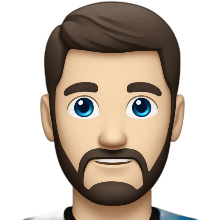 Handsome white man from Star Trek with Blue eyes and short brown hair and black beard startrek emoji