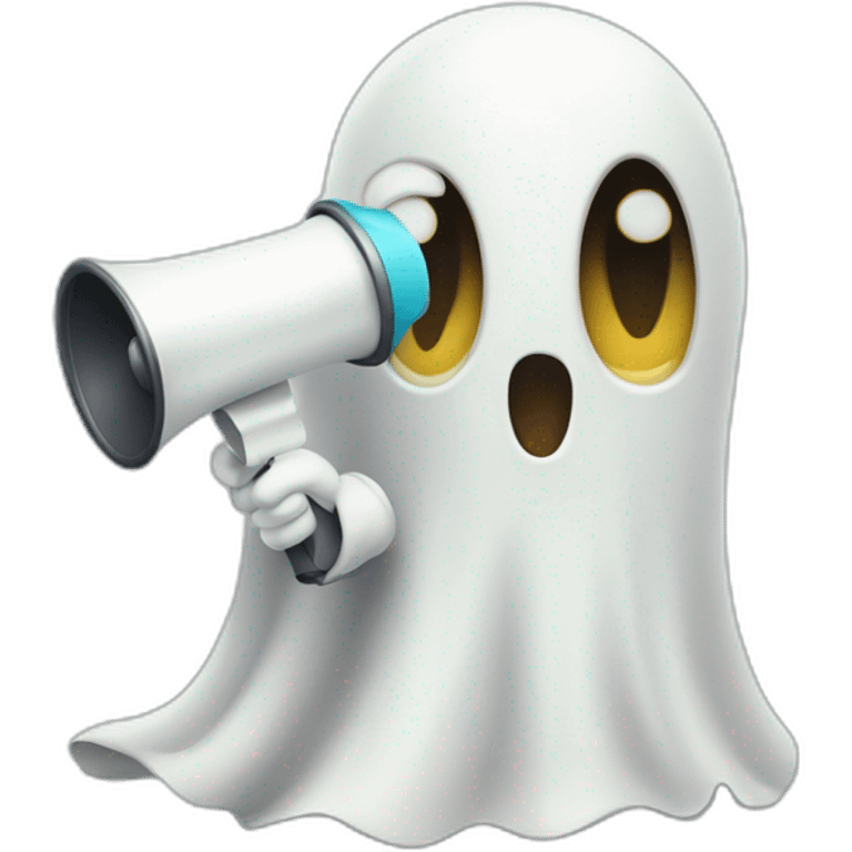 cute ghost with megaphone emoji