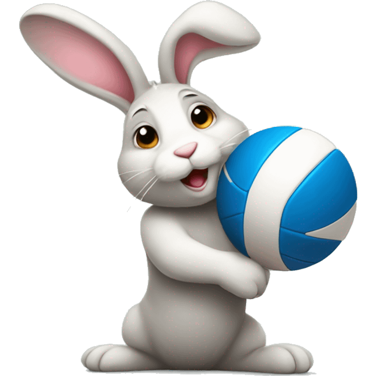 Bunny with volleyball emoji