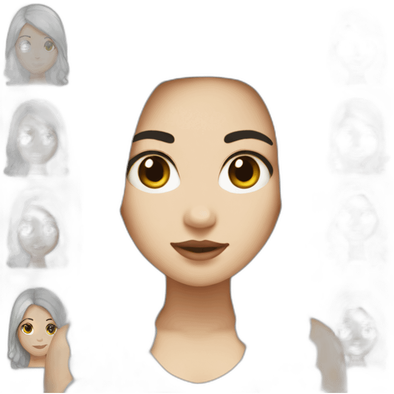 White girl black hair emoji