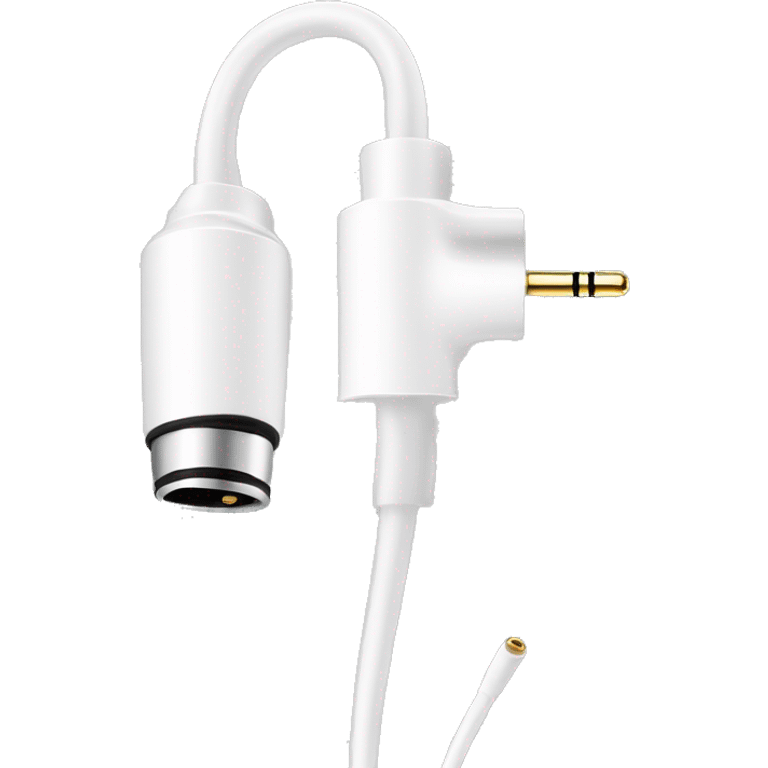 white stereo adapter mini jack to big jack for headphones  emoji