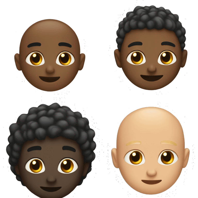 Two black guys One bald One with curly hair.  emoji