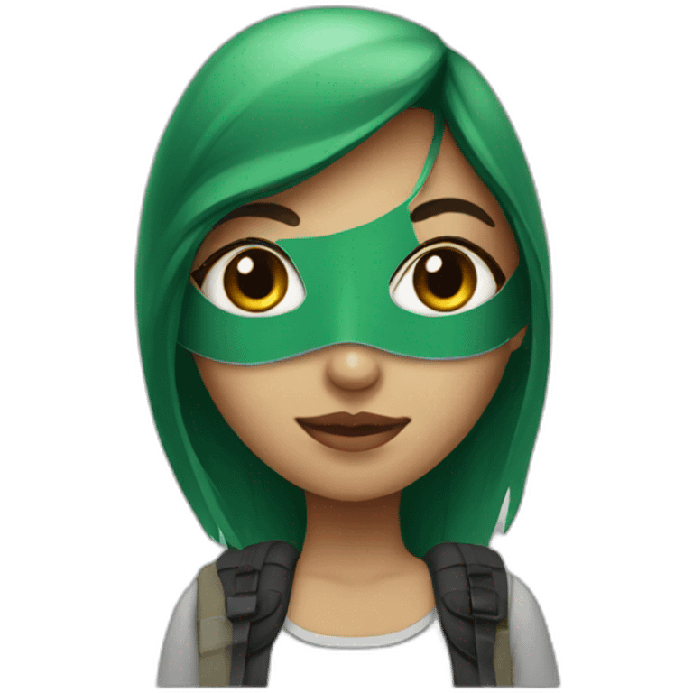 Girl with mask of palestine emoji