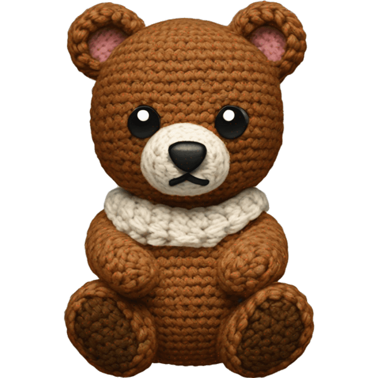 Crocheted bear emoji