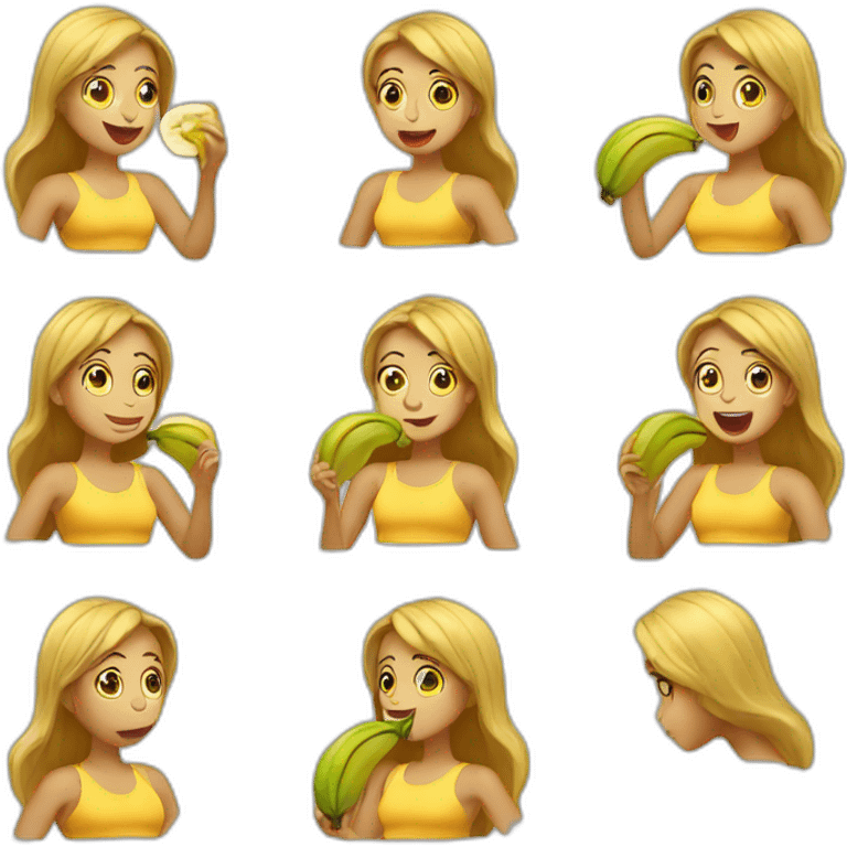 femme qui mange une banane emoji