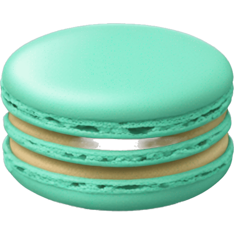 Realistic Light turquoise macaron isolated emoji