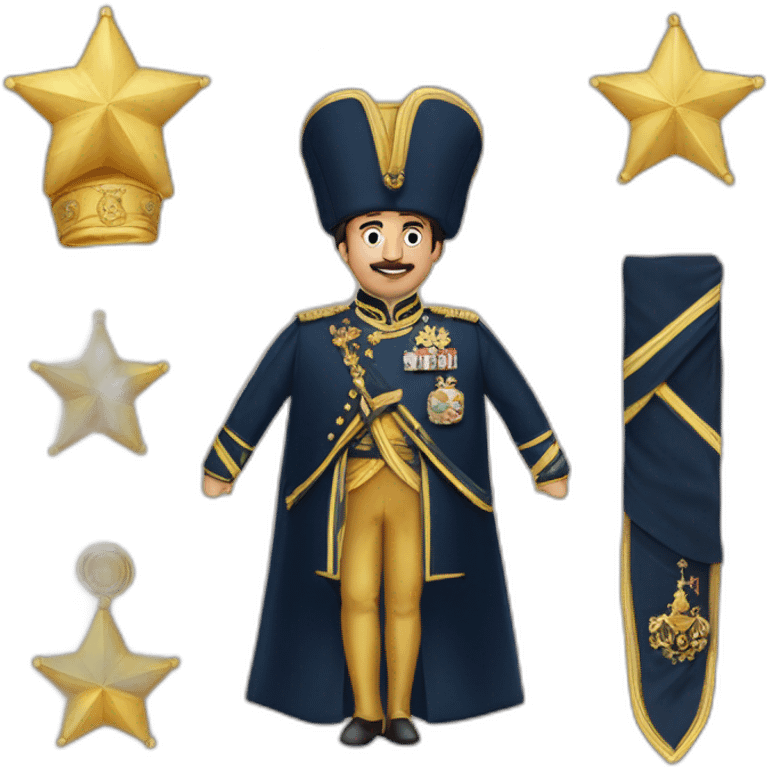 Sultan Mustafa 19th century navu uniform with awards and stars emoji