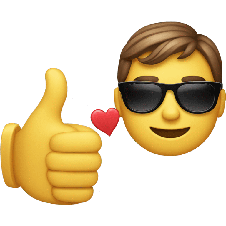 thumbs up emoji represents the "like," the face throwing a kiss emoji represents the "kiss," and the sunglasses emoji adds a cool and stylish touch to the message. emoji