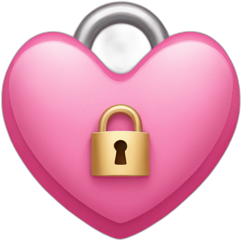 Pink Heart shaped lock emoji