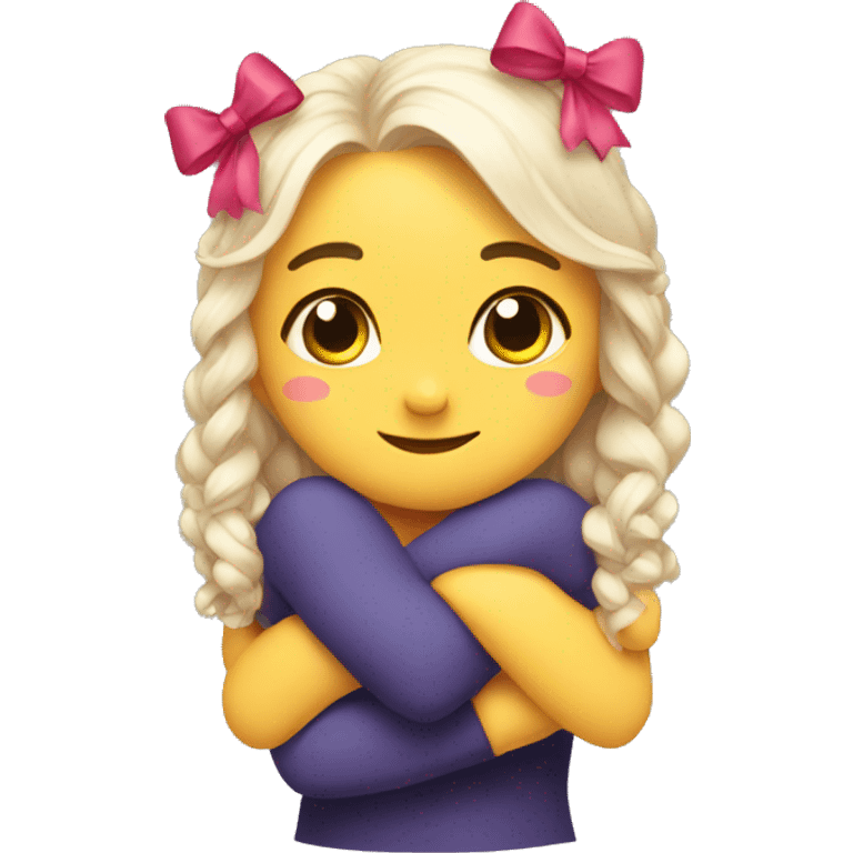 Cute hugs with bows emoji