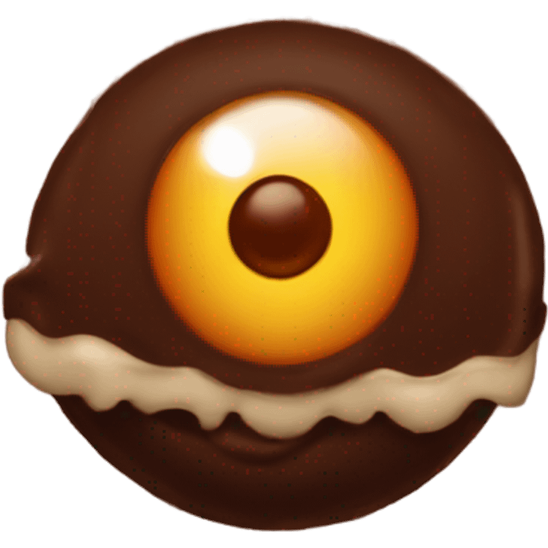 Chocolate with burning eyes emoji