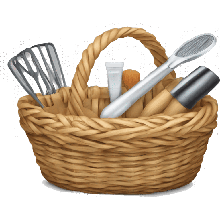 basket with beauty utensils emoji