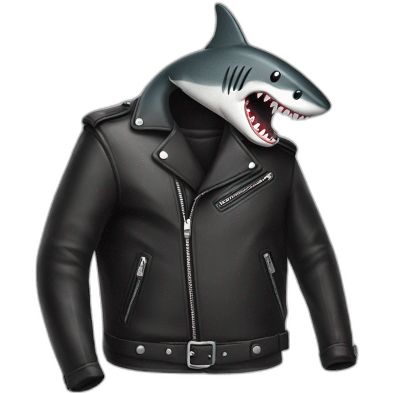 leather jacket shark emoji