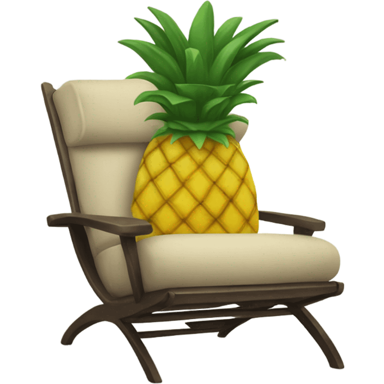 Pineapple sitting on lounge chair  emoji