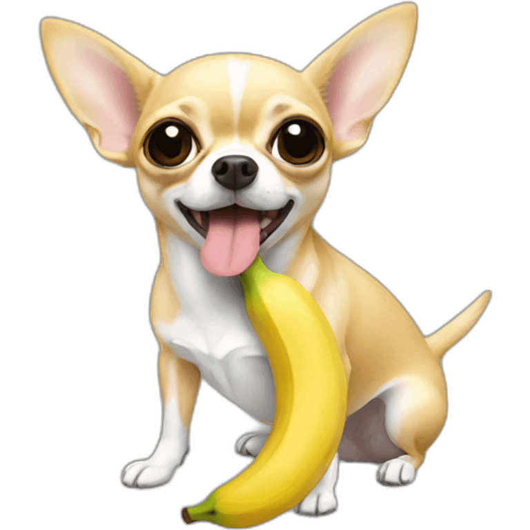 chihuahua eating banana emoji