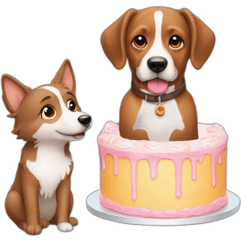 Een eekhoorn met een hond en een cake emoji