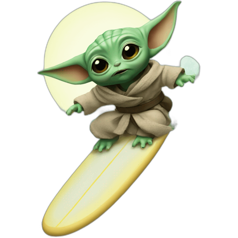 Baby yoda surfing emoji