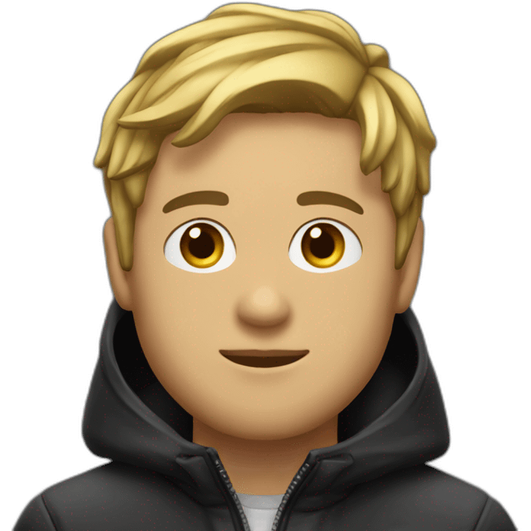 Homme avec noir clair avec une cagoule emoji