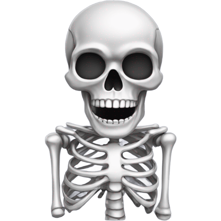 Skeleton made out of chrome emoji