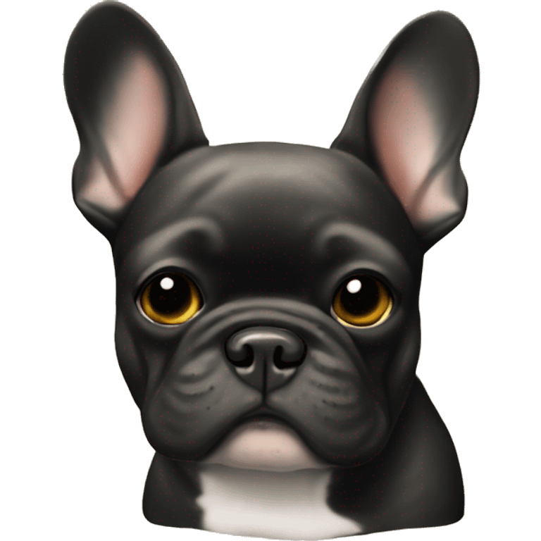 Black-and-tan French bulldog sitting on gold coins emoji