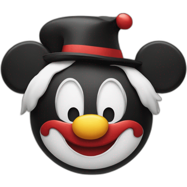 Mickey with clown mask emoji