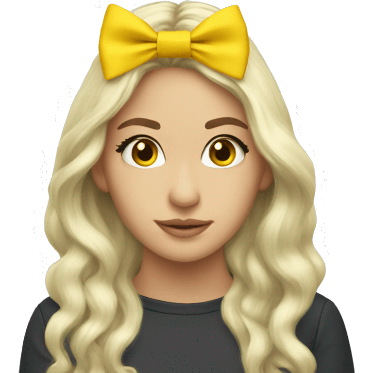 A yellow coquette bow emoji