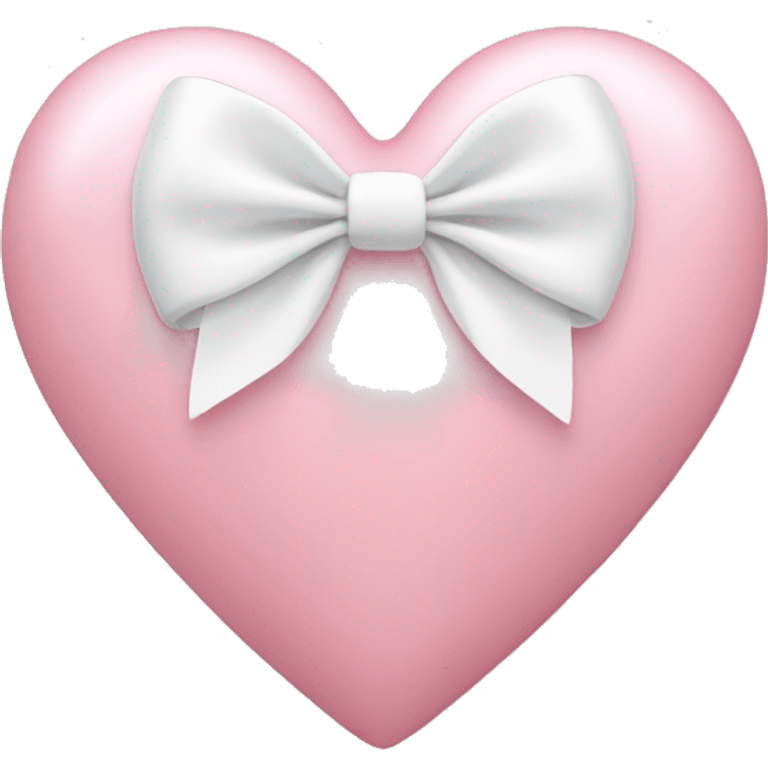 Light pink heart with white bow emoji