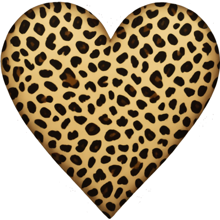 a leopard print heart  emoji