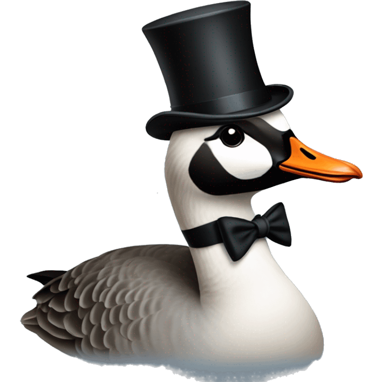 canadian goose with a top hat and monocle  emoji