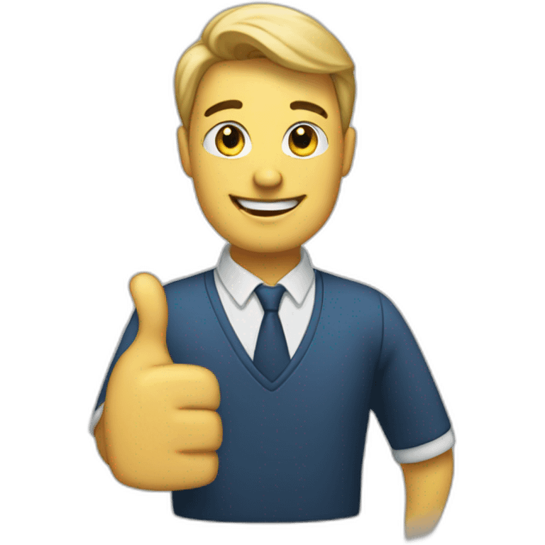 the teacher gives a thumbs up emoji