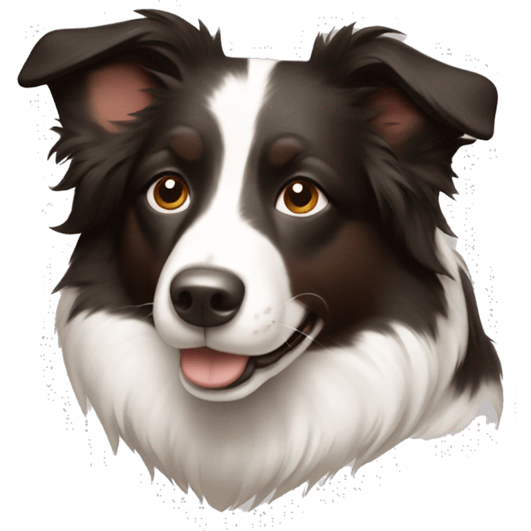 Border collie 3 colors white brown and black  emoji