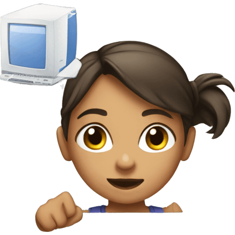 Girl breaking a pc set up emoji