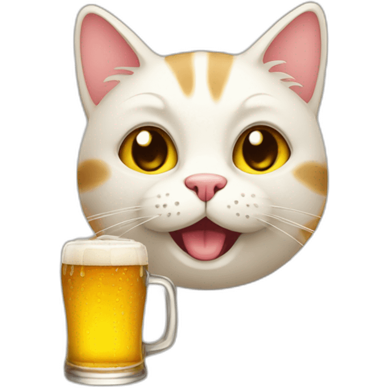 Cat with beer emoji