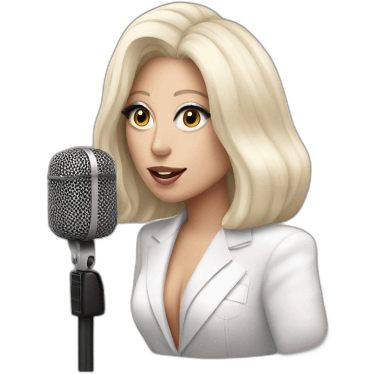 lady gaga with microphone emoji