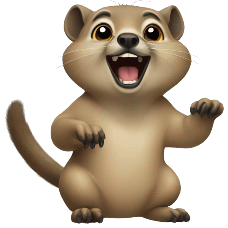 A happy hyrax emoji