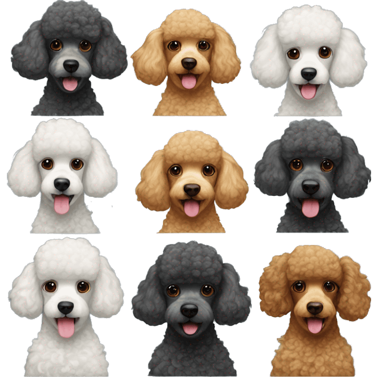 five poodle dogs emoji