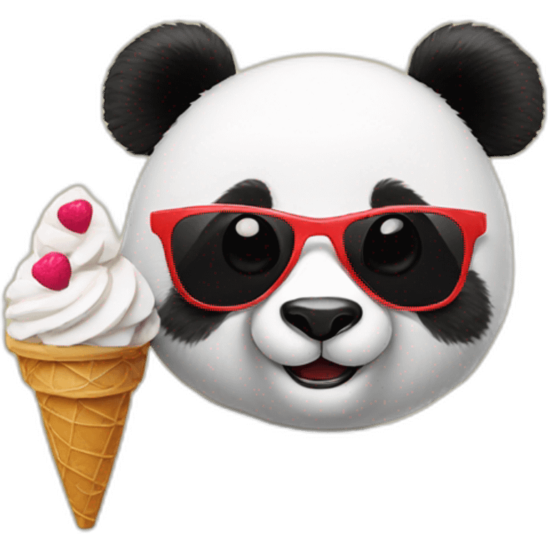 Panda with a sunglasses and a ice cream emoji