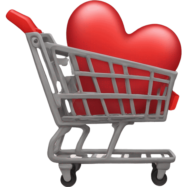 shopping cart with heart emoji