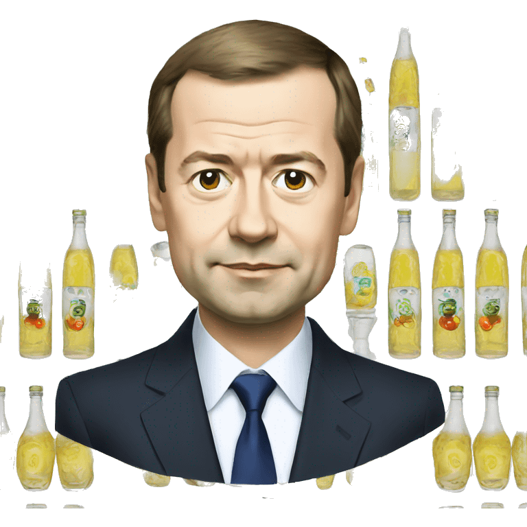 Dmitry Medvedev with vodka emoji